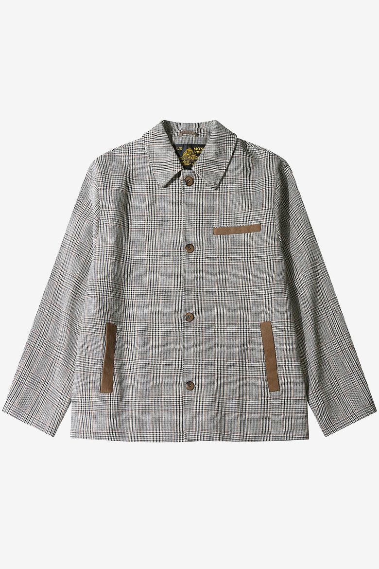 VIGOGNE-CHECKED JACKET_Brown