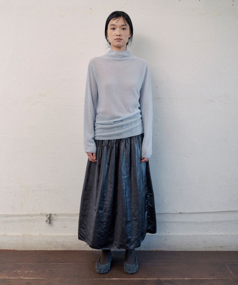 haily leather skirt (black)