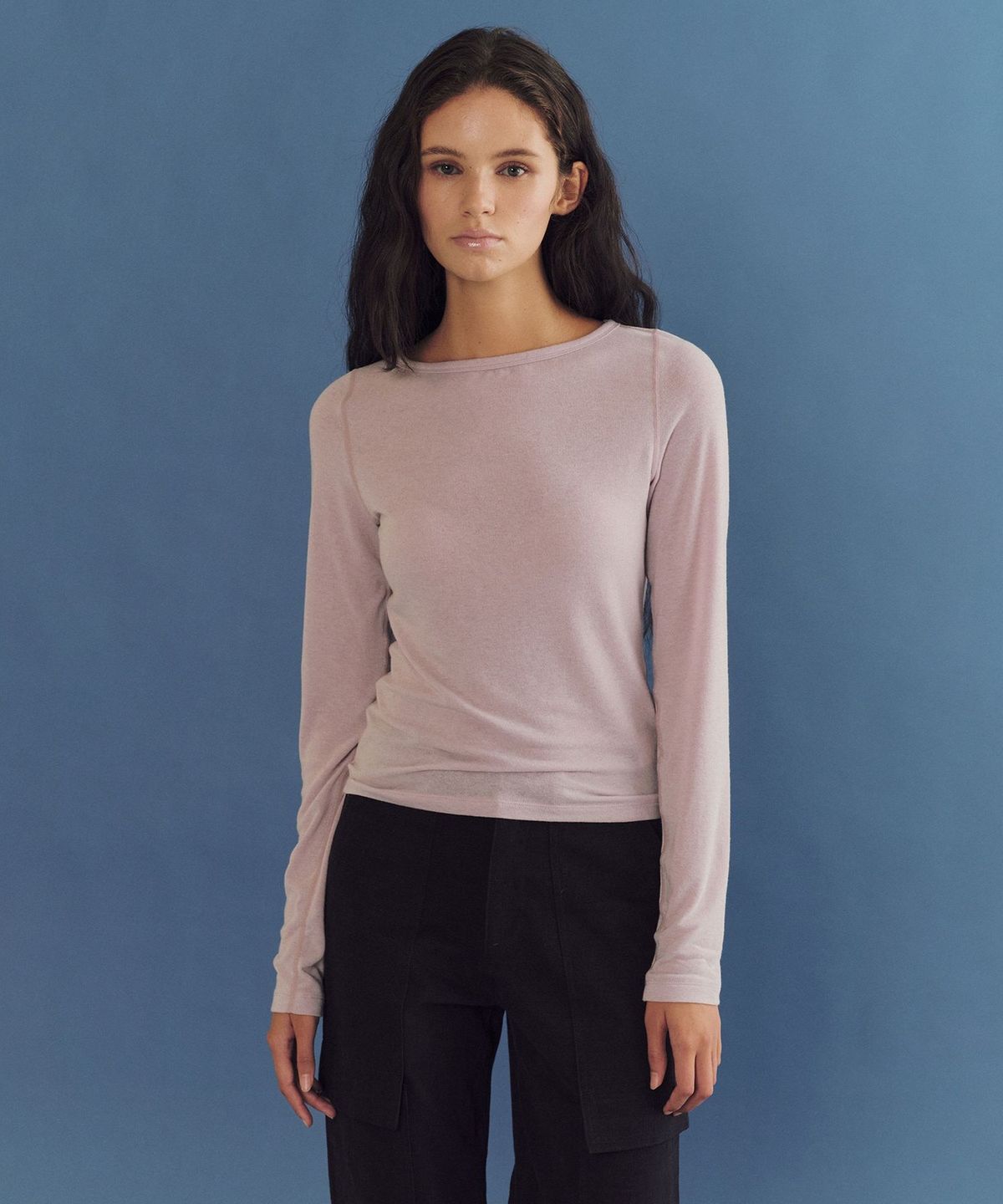 앤니즈(ANDNEEDS) Flat stitch tencel tee (pink)