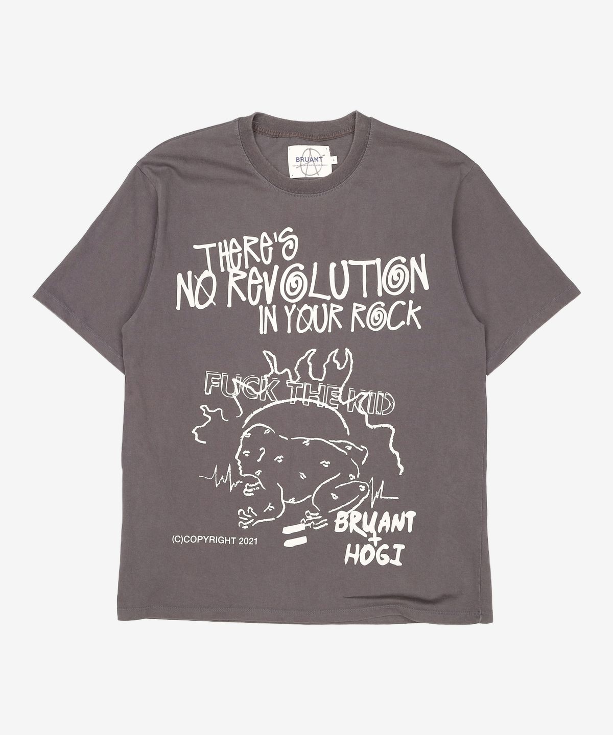 브루앙(BRUANT) PRINT T-SHIRT LIVE YOUR LIFE / WHITE L