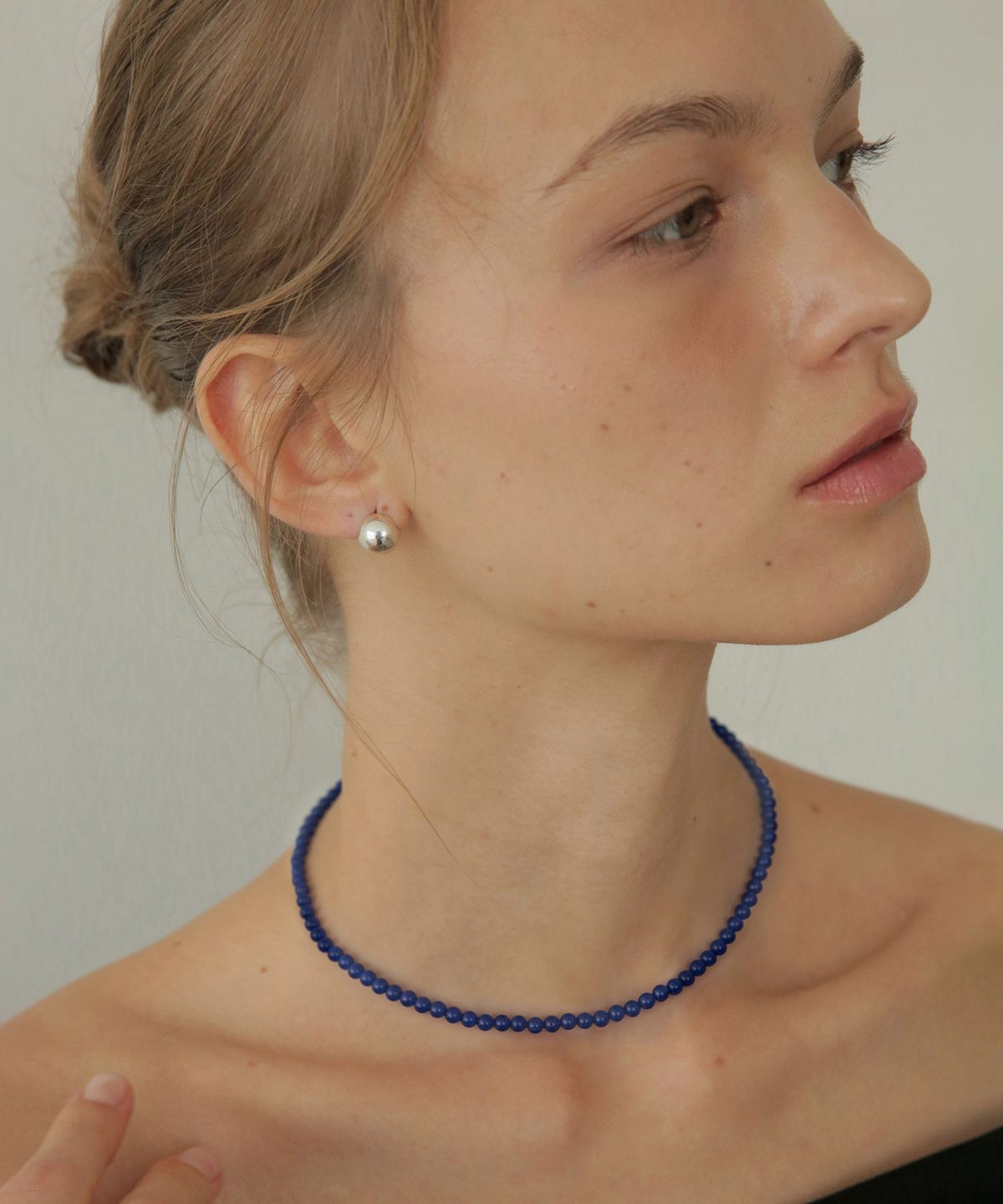 모던라이크(MODERN LIKE) [ Silver 925 ] 사파이어 블루 옥 목걸이 4mm