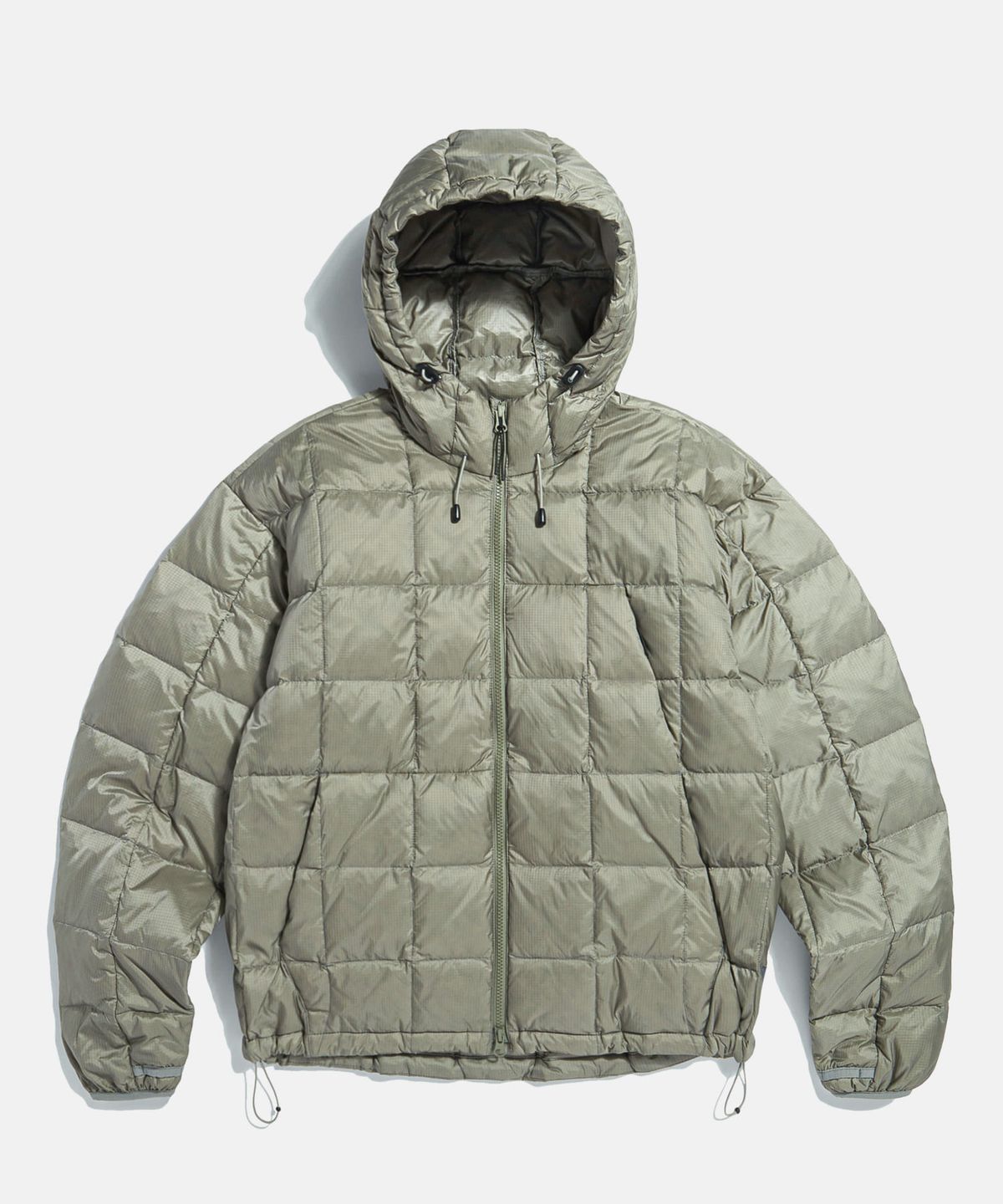 에스피오나지(ESPIONAGE) Hooded Light Down Jacket Olive Grey