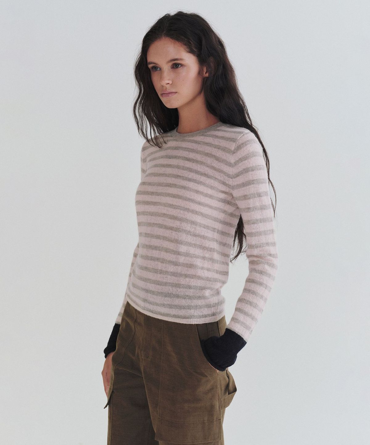 앤니즈(ANDNEEDS) Loco stripe wool knit (pink)