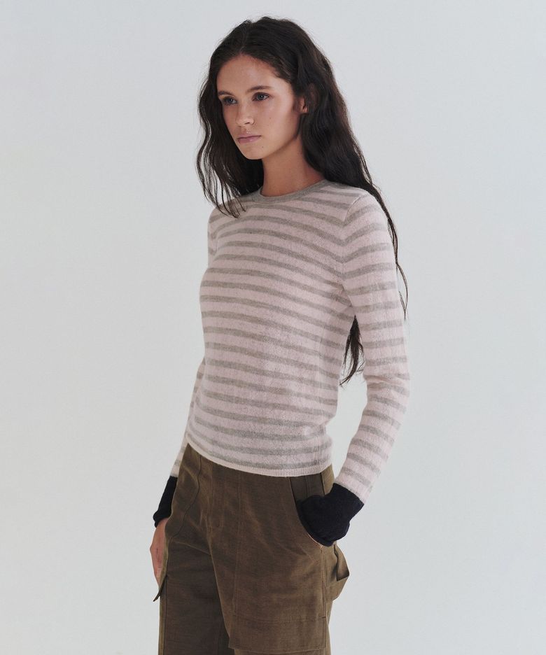 Loco stripe wool knit (pink)
