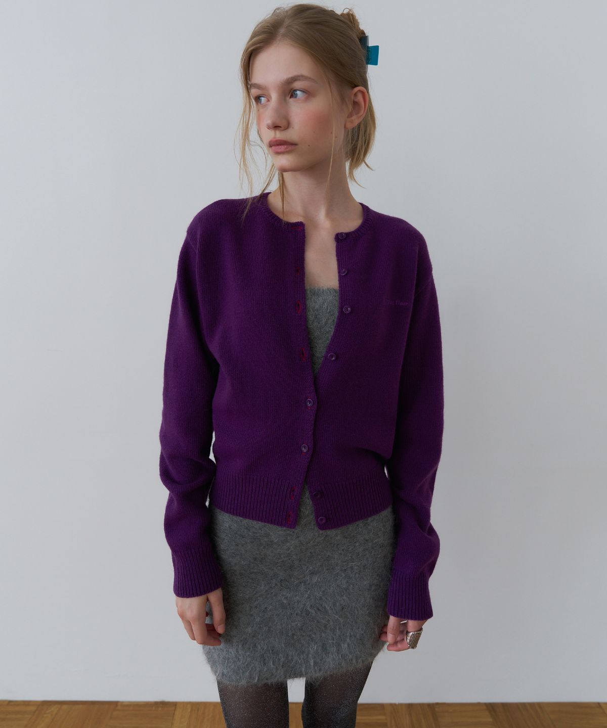 오버듀플레어(OVERDUEFLAIR) OVERDUE WOOL CARDIGAN_VIOLET