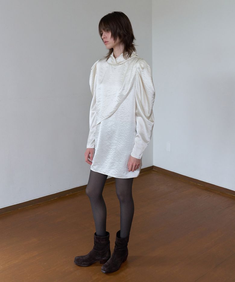 CUPRA DRAPED MINI DRESS_CREAM