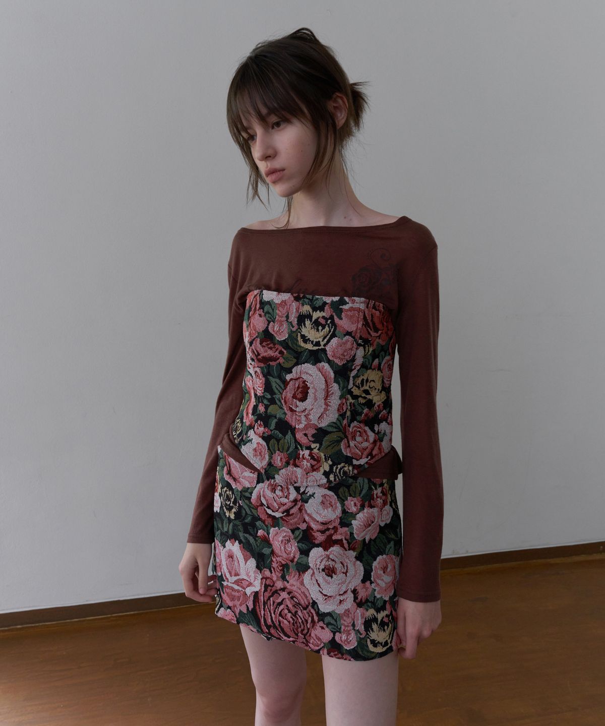 오버듀플레어(OVERDUEFLAIR) TEXTURED MICRO MINI SKIRT_ROSE