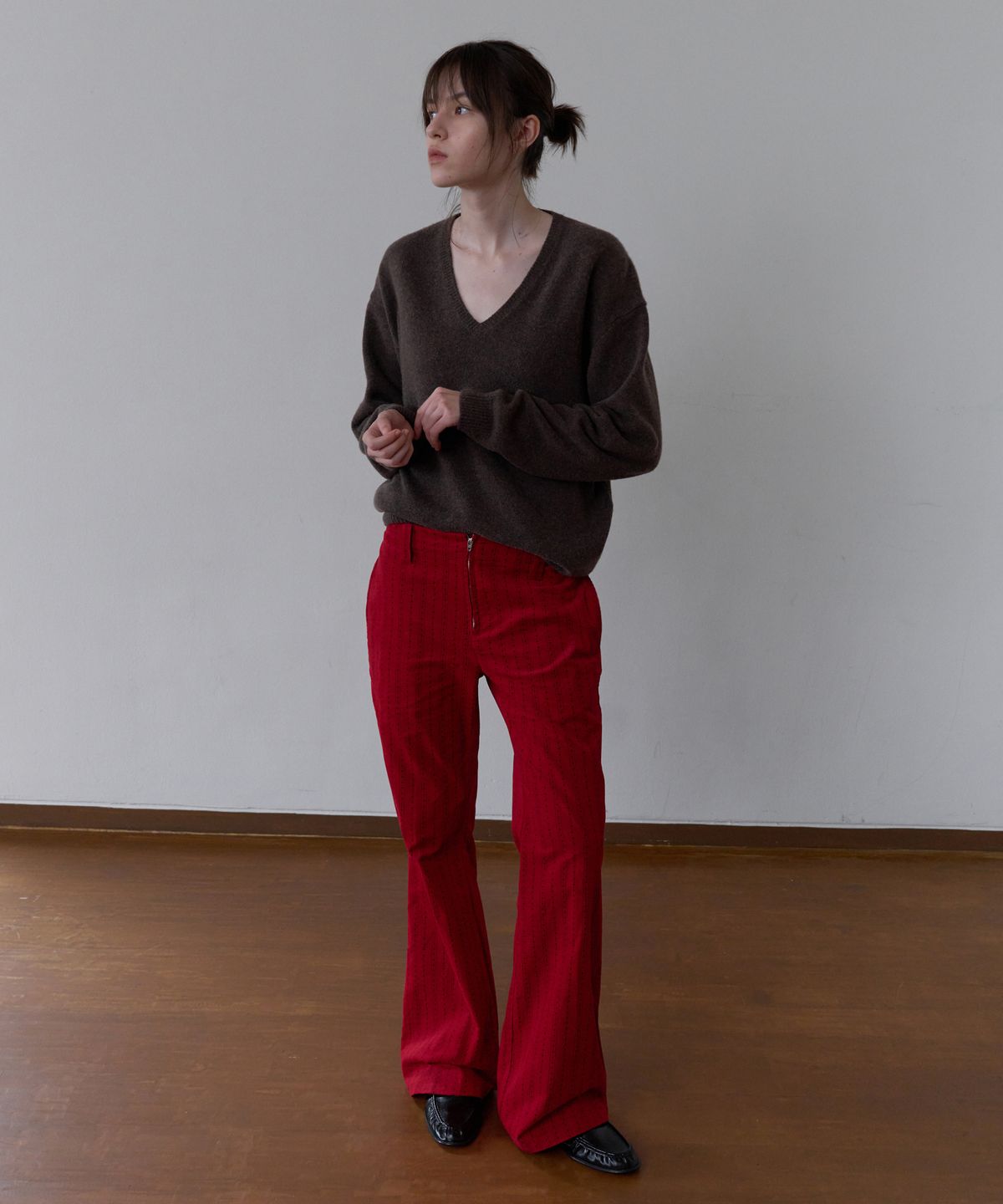 오버듀플레어(OVERDUEFLAIR) CORDUROY BOOTCUT PANTS_RED STAR