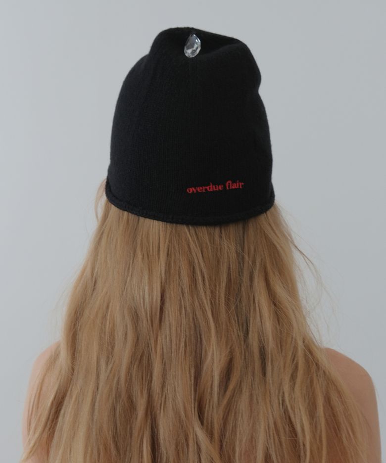 HAIRY TEXTURED KNIT BEANIE_BLACK