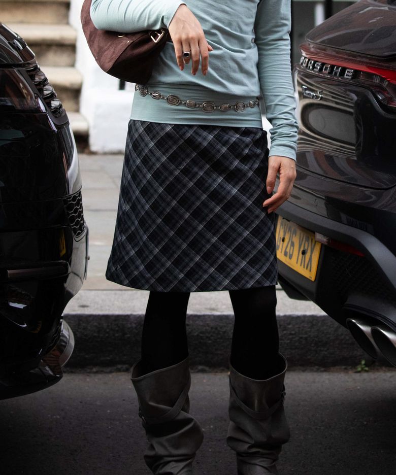Check Midi Skirt (black/grey)