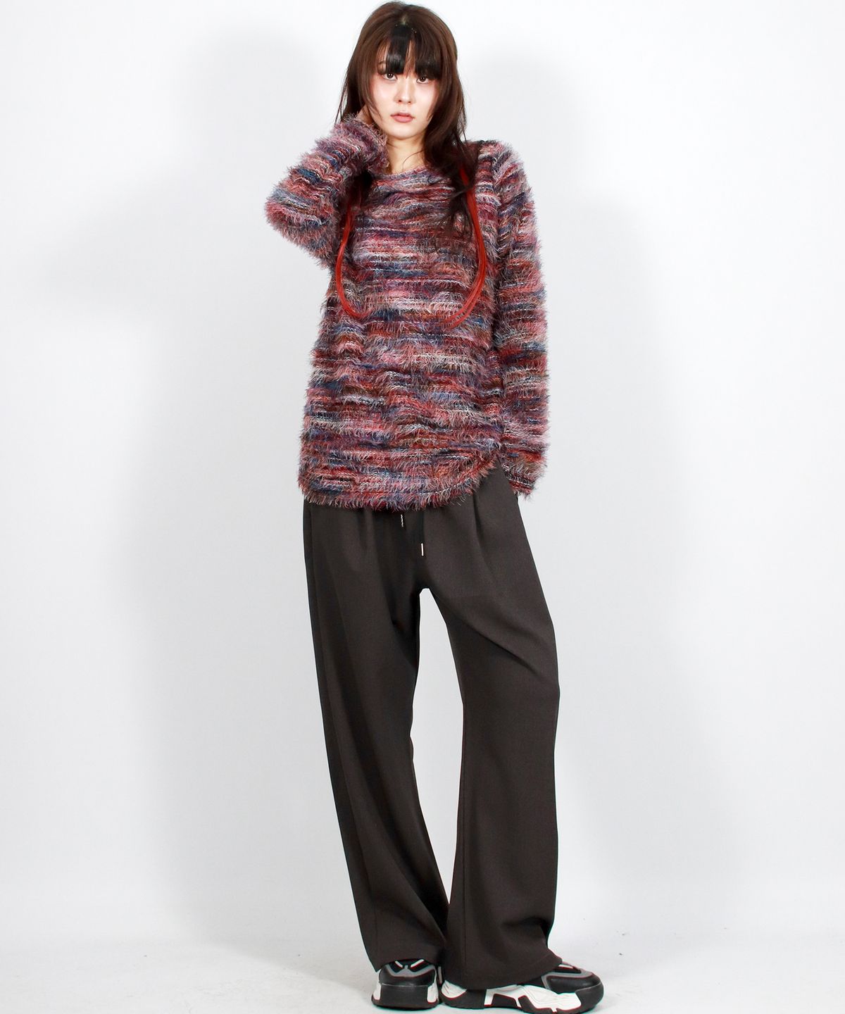 드마크(DEMARC) solid straight-fit semi-wide pants - Charcoal