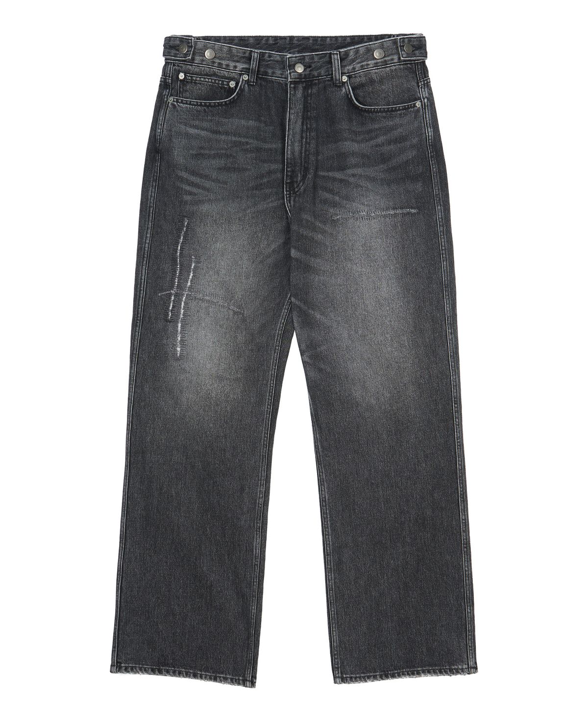 엔도어(ENDOOR) Distressed Repair Denim Pants (Black)