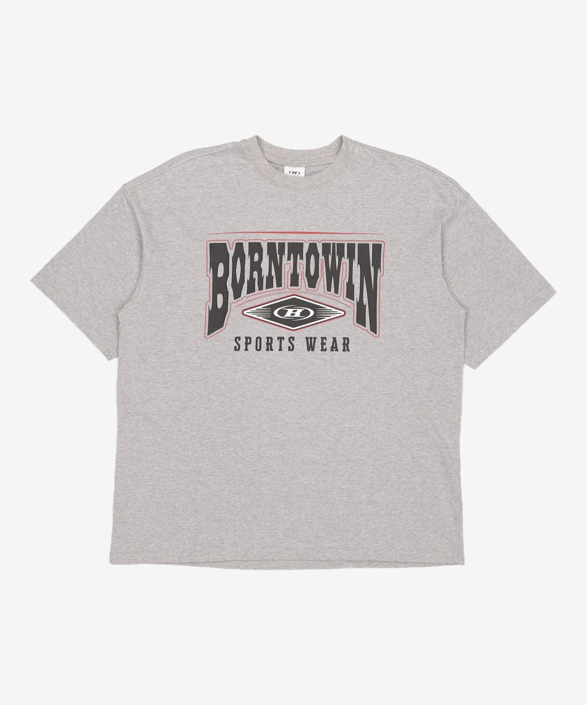 본투윈(BORN TO WIN) SQUARE ARCH SEMI OVER FIT T-SHIRTS [MELANGE GREY] 2