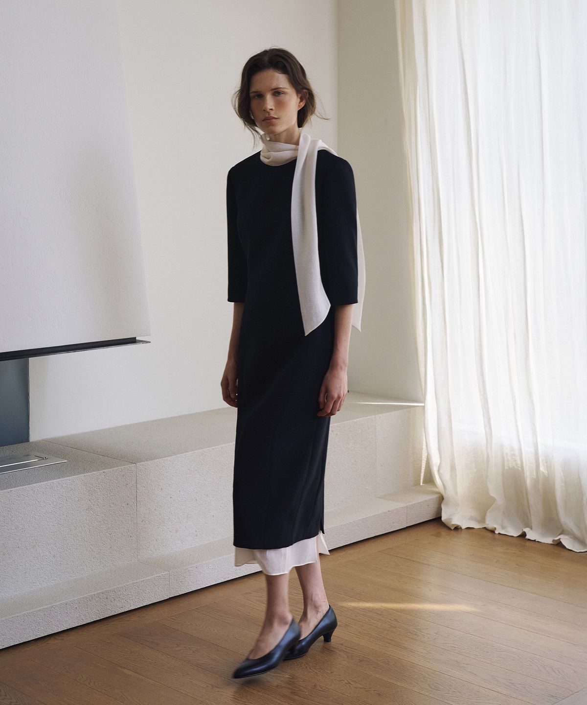 라메레이(LAMEREI) Contour Tie Dress[LMBFAUDR811]-Black