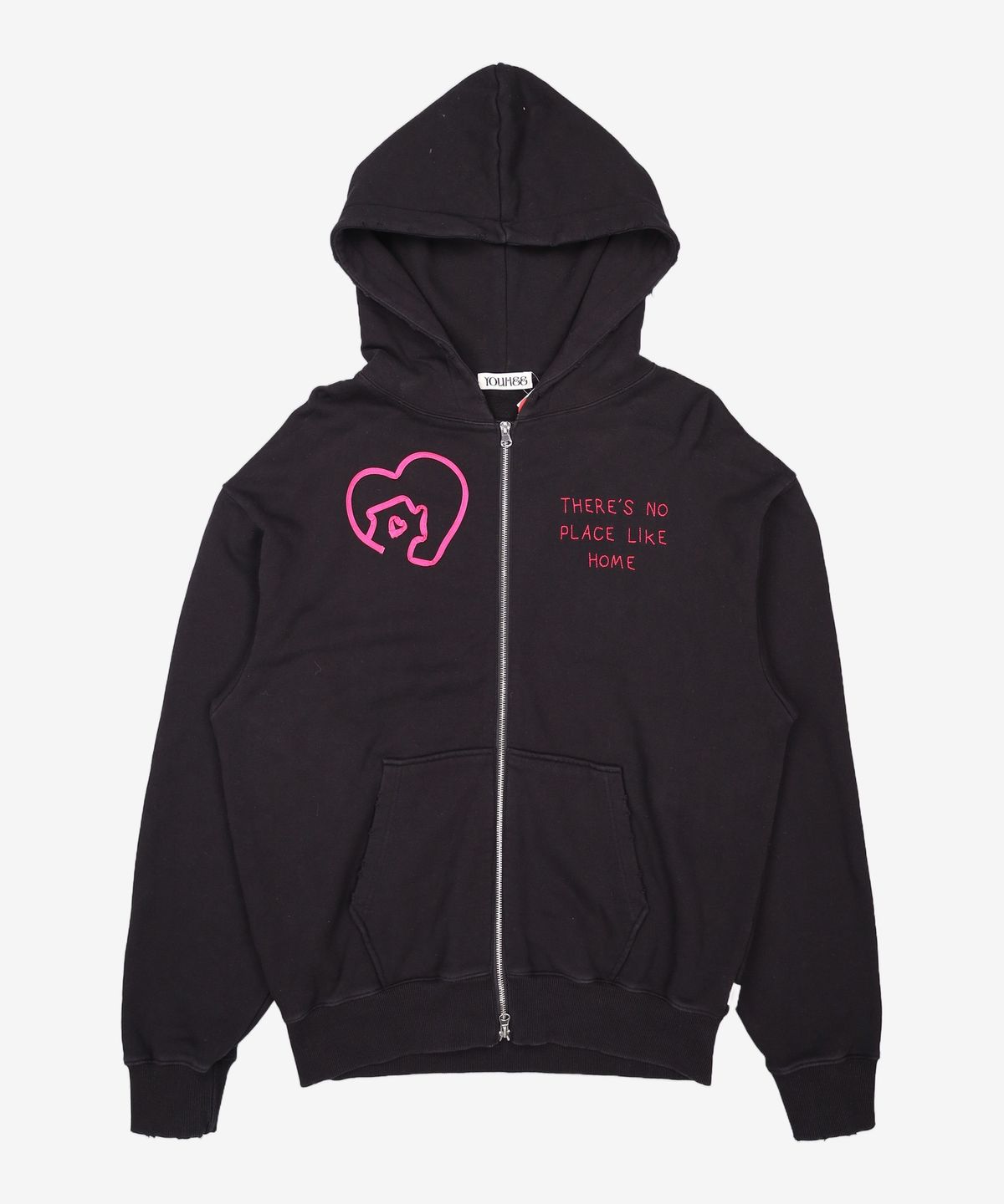 유희(YOUHEE) HOME GRAPHIC HOOD ZIP-UP BLACK FREE