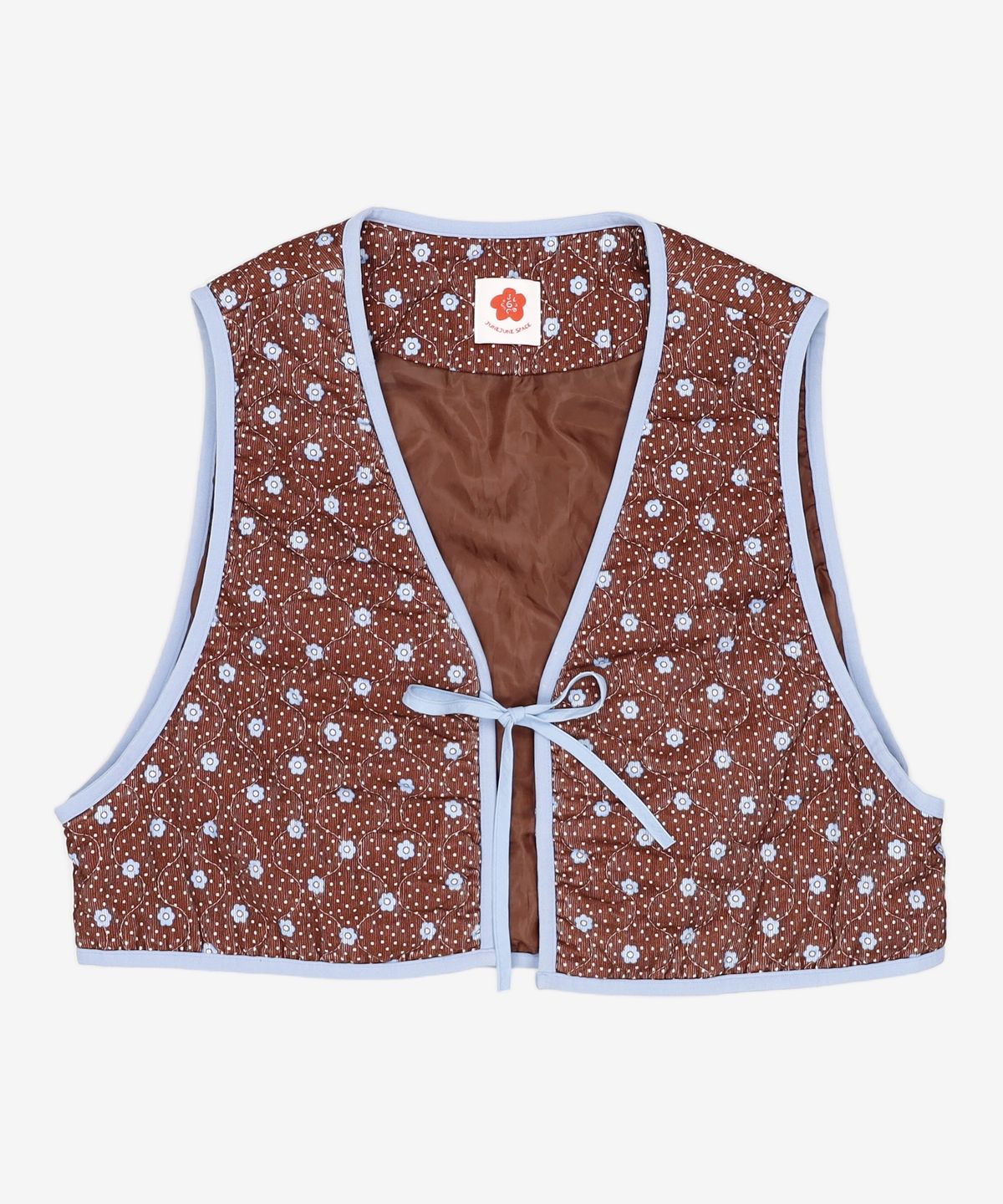 준준스페이스(JUNEJUNE SPACE) Floral Quilting Vest_Brown (플로럴 퀼팅 베스트_브라운) FREE
