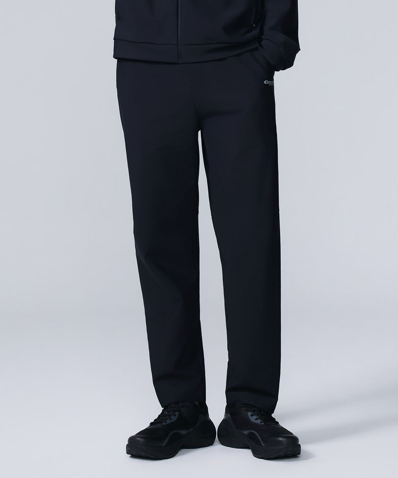 남성 엑티브 트리코트 본딩 트레이닝 테이퍼드 팬츠 (BLACK)