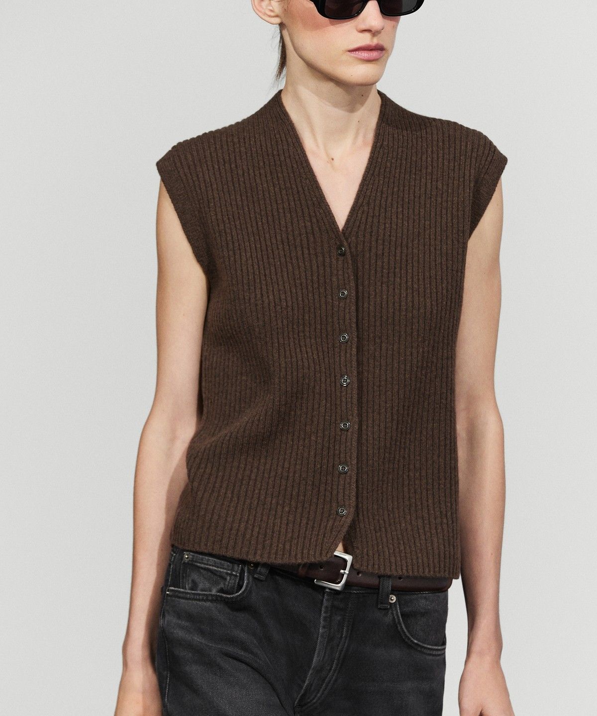 마시모두띠(MASSIMO DUTTI) 100% 울 골지 니트 베스트