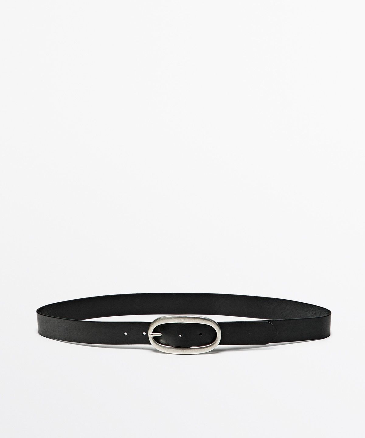 마시모두띠(MASSIMO DUTTI) 오벌 버클 나파 레더 벨트