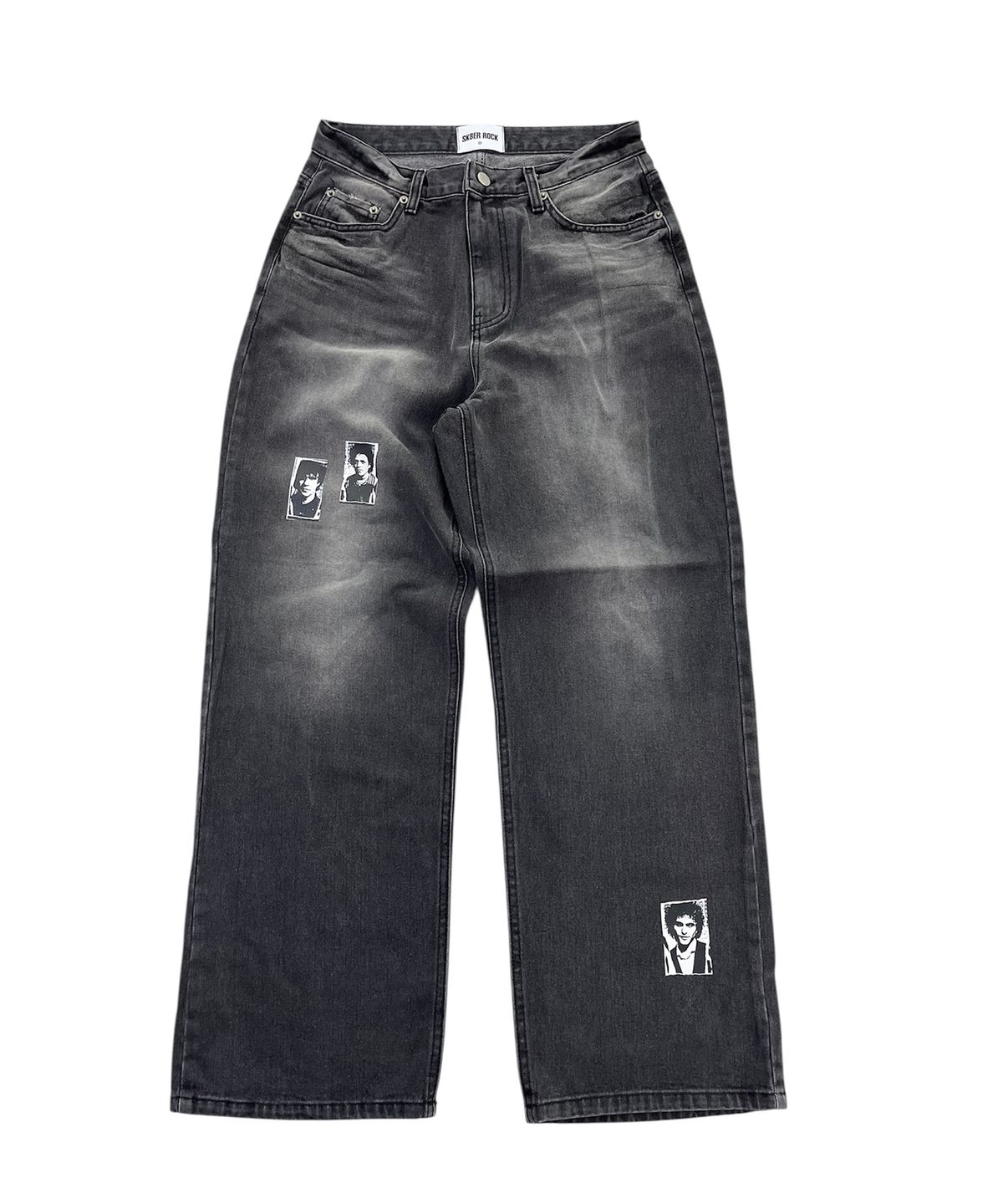 스케이터락(SK8ER ROCK) Lost Archive Black Wide Jeans (Washed Black)