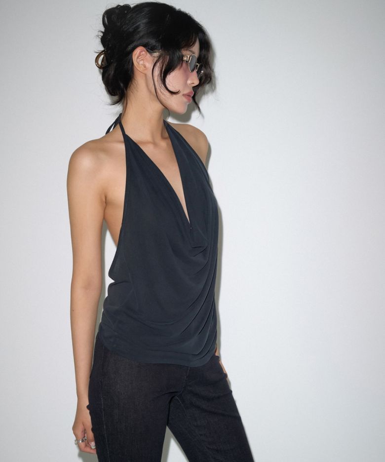 SHADOW FLOW HALTER TOP