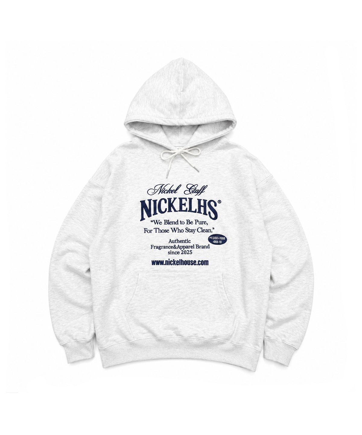 닉켈하우스(NICKEL HOUSE) 닉켈 스태프 후드티 백멜란지