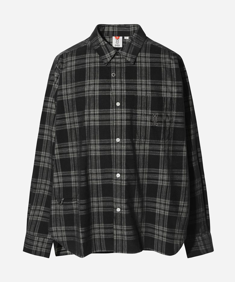 코듀로이 체크 셔츠(BLACK)
