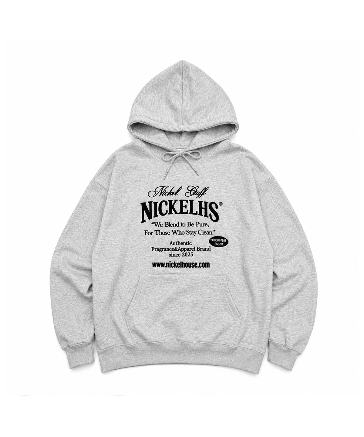 닉켈하우스(NICKEL HOUSE) 닉켈 스태프 후드티 그레이