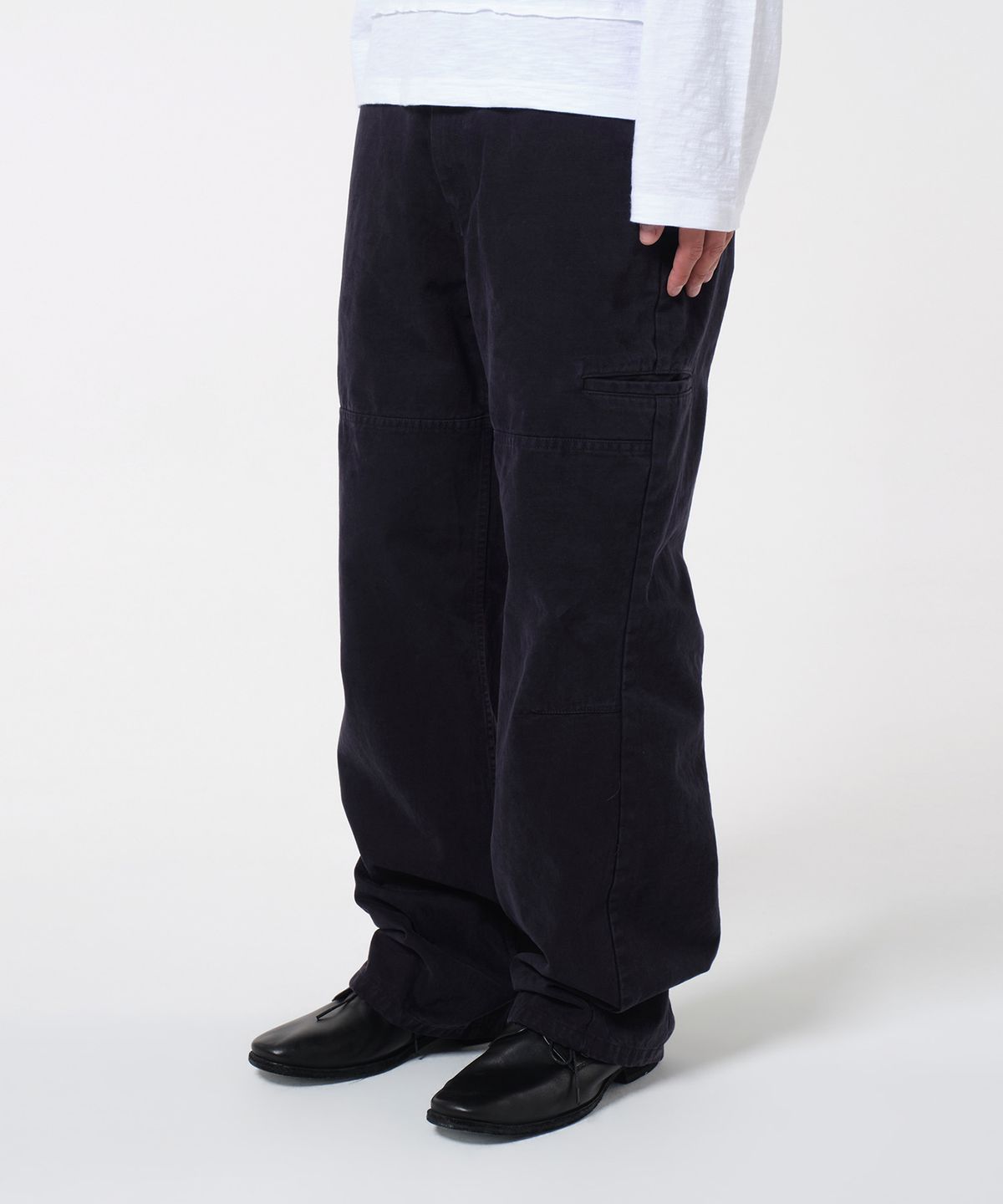 다이브인(DIVEIN) [DIVEIN X PINOKI] WASHED REGULAR COTTON PANTS (NAVY)