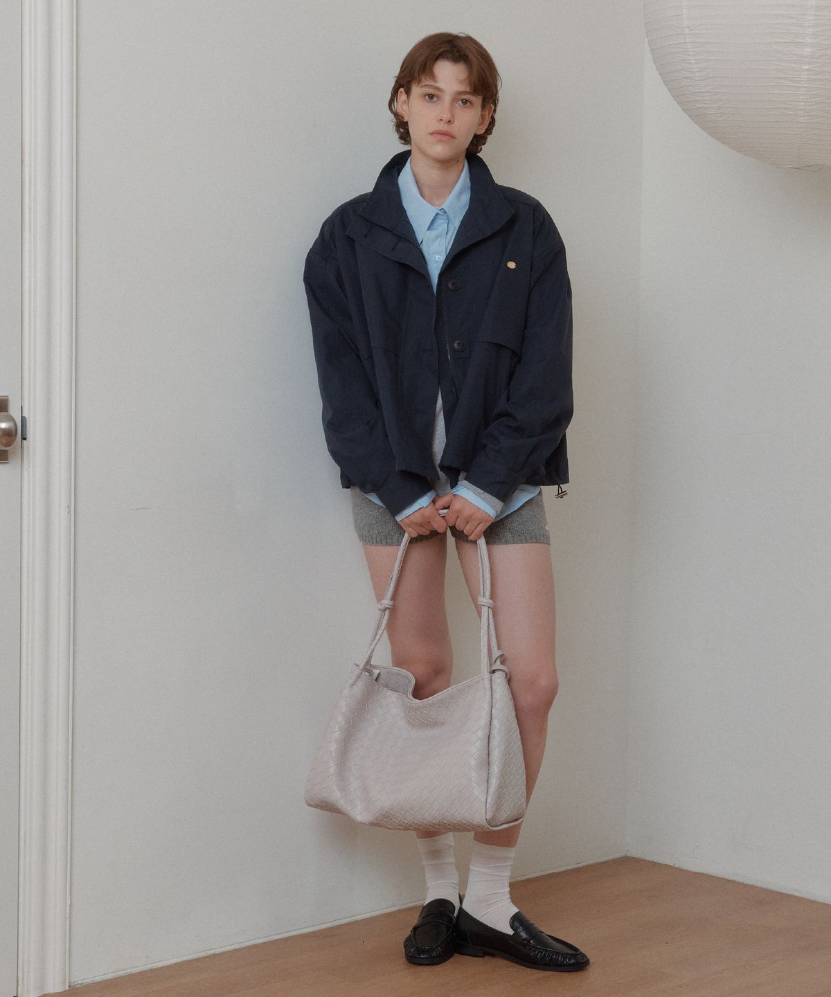 아노에틱(ANOETIC) ANC WEAVING MESH STRING BAG_GREY