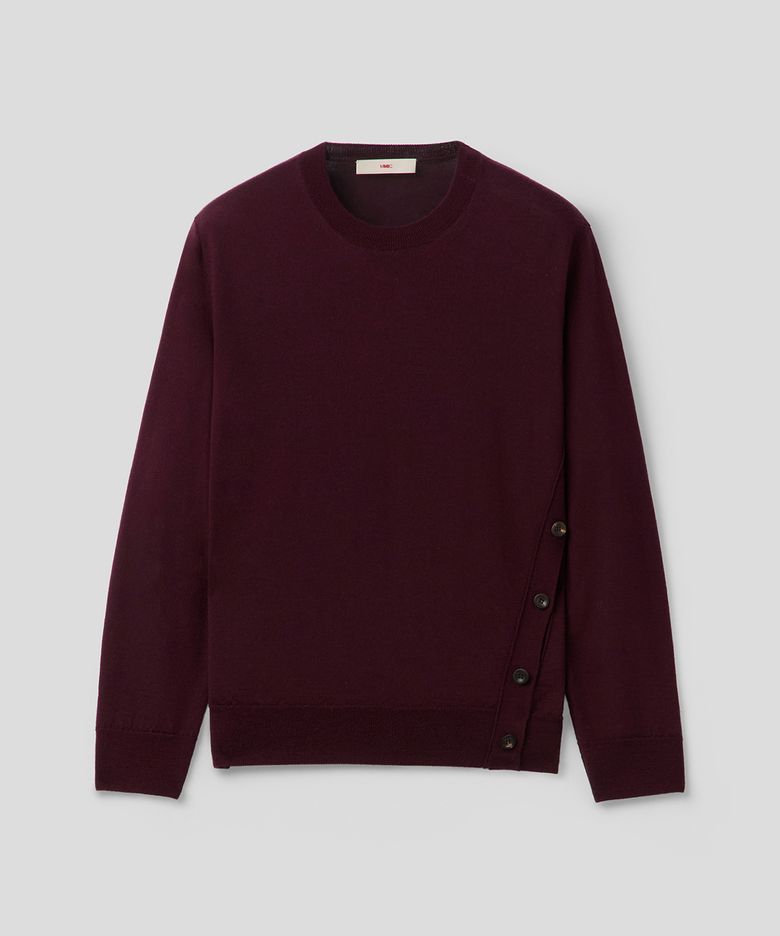 OBLIQUE SIDE KNIT (WINE)