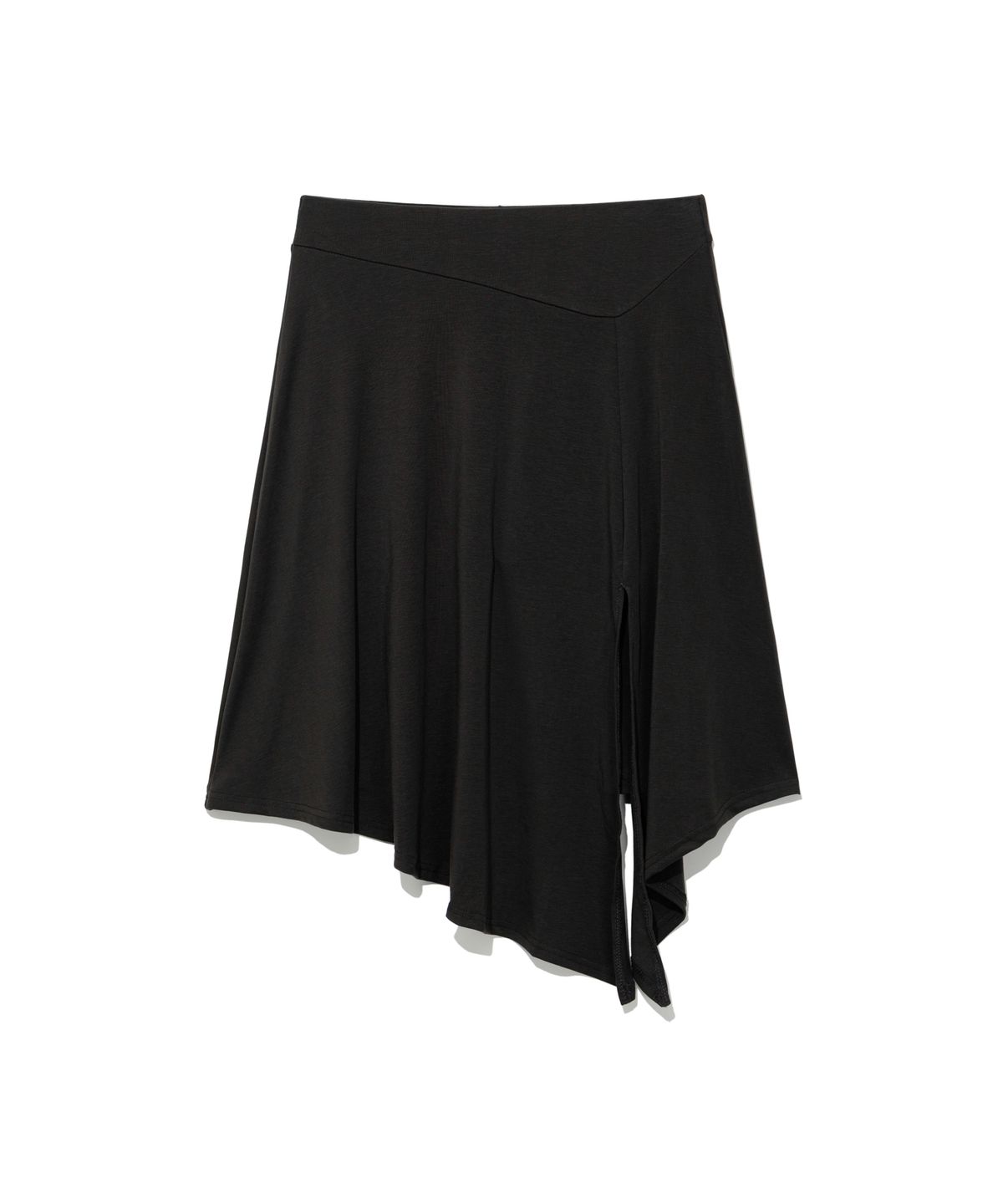 모아(MOAA) Diagonal Drape Skirt (BLACK)