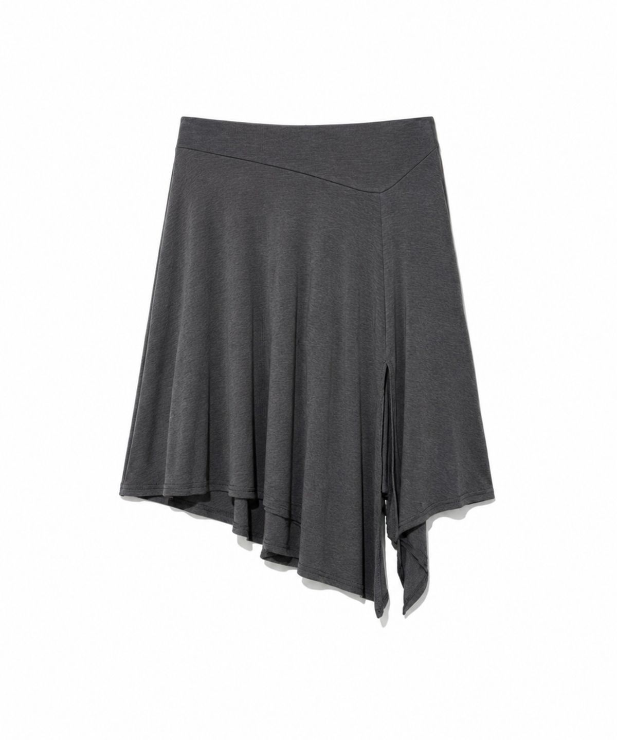모아(MOAA) Diagonal Drape Skirt (GRAY)