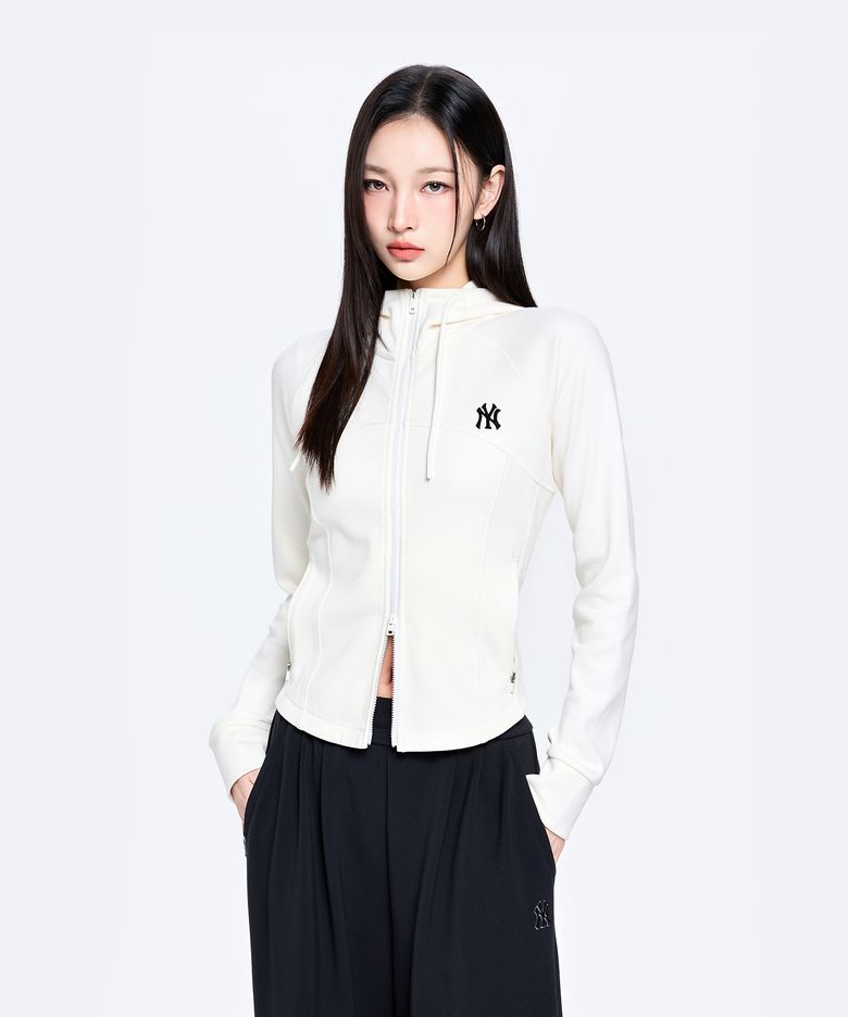 여성 베이직 스포티브 절개 후드집업 NY (Cream)