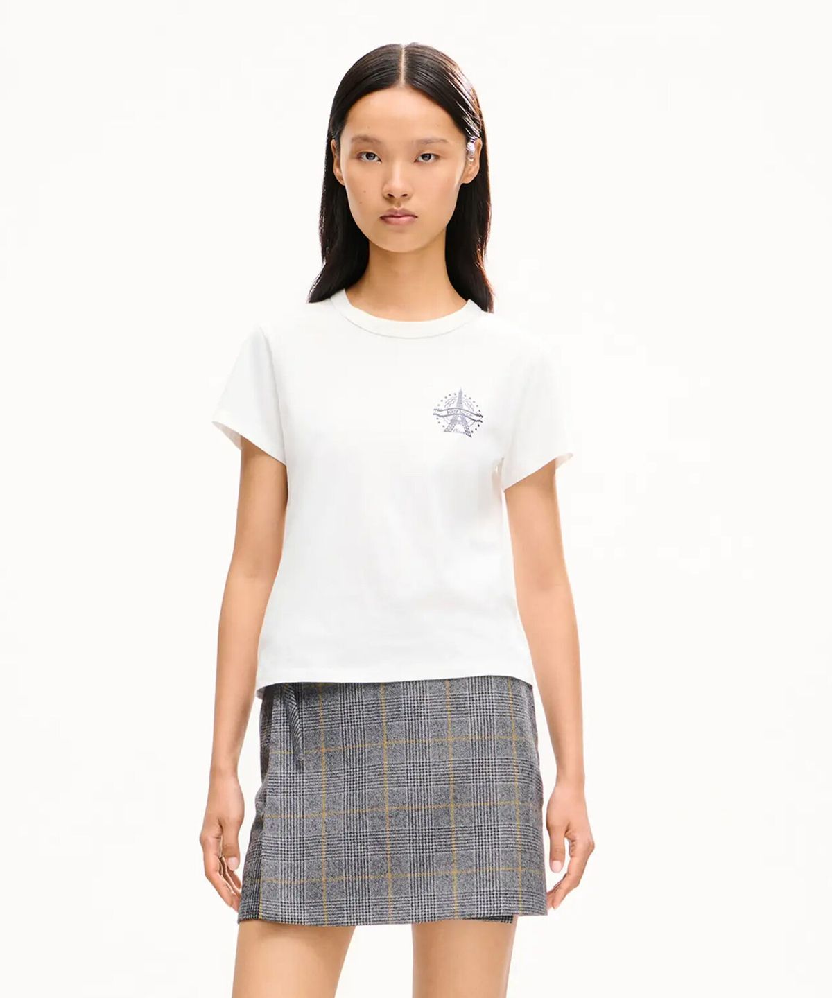 겐조(KENZO) 여성 에펠 타워 디자인 클래식 반팔 티셔츠_K266AWTE01WHX