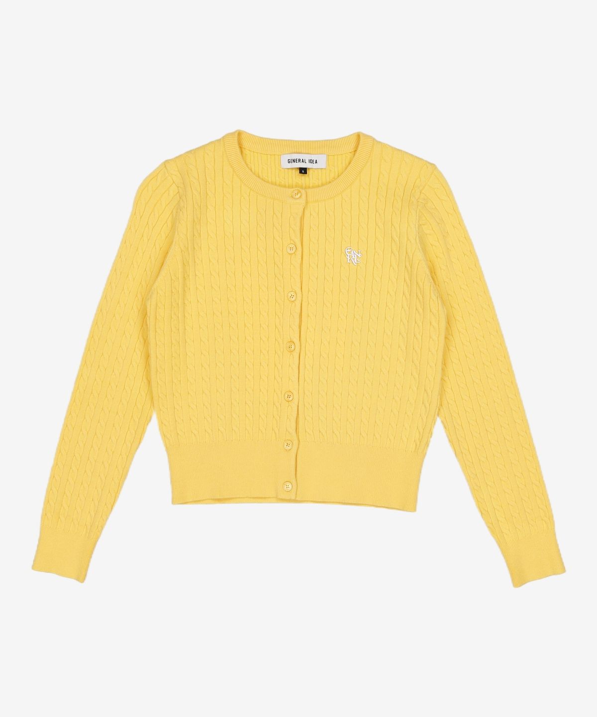 제너럴 아이디어(GENERAL IDEA) GNRL 에센셜 케이블 가디건 [YELLOW] / WBD1L04502 S