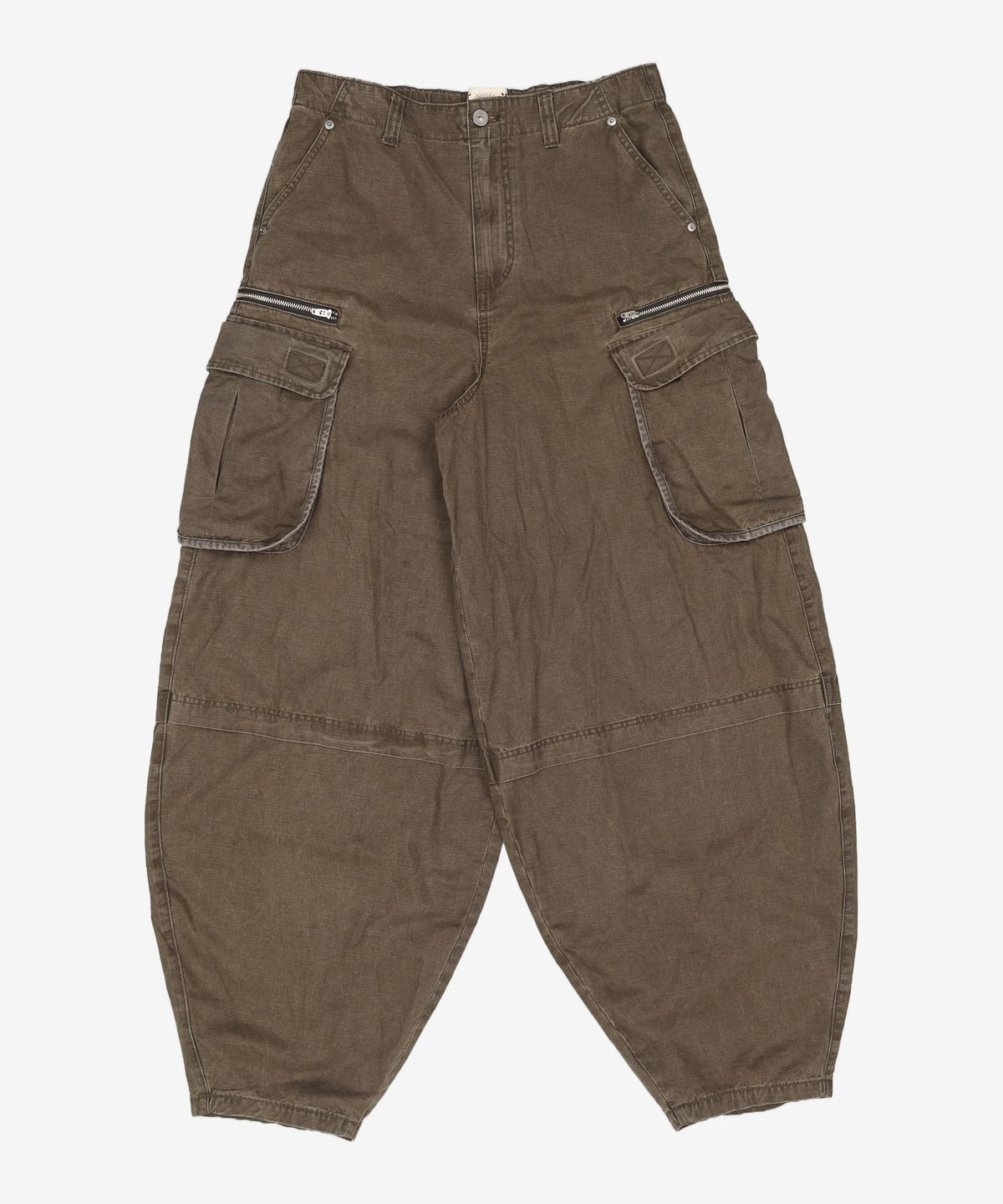기철(KICHUL) Vintage Zip Cargo Balloon Pants (Washed Khaki) M