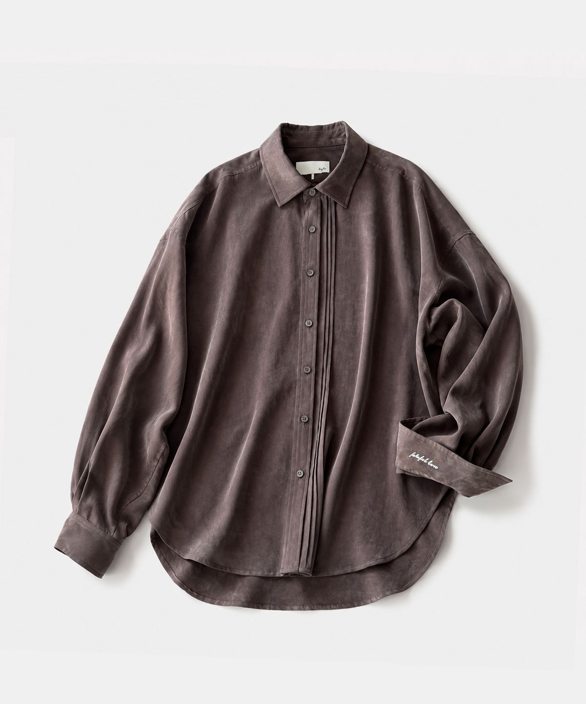 다이아몬드 레이라(DIAMOND LAYLA) Silky Suede Cupro Pintuck Shirt S192