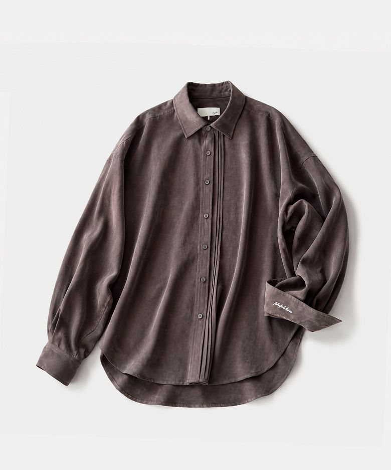 Silky Suede Cupro Pintuck Shirt S192