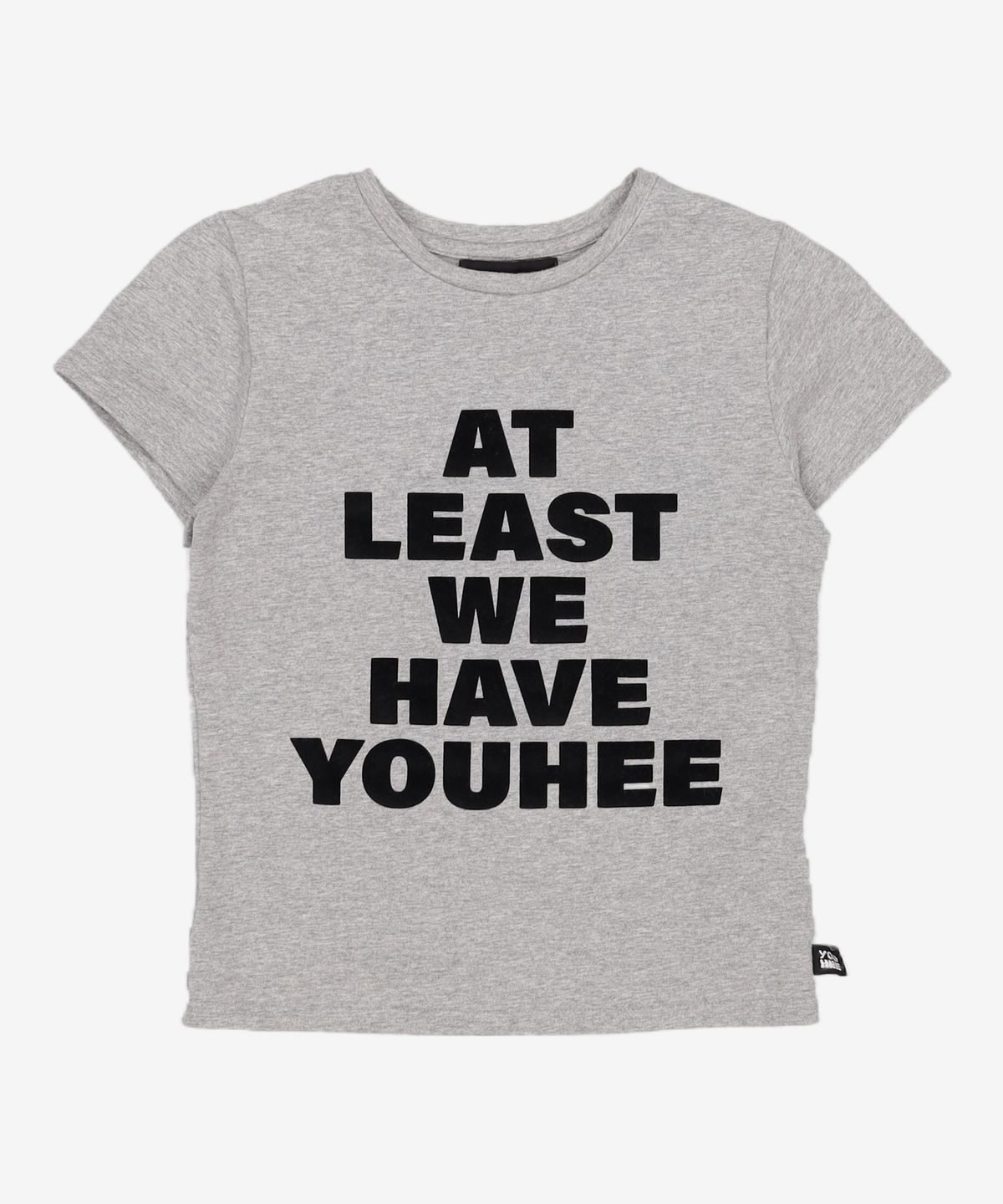 유희(YOUHEE) LETTERING T-SHIRT MELANGE GREY FREE