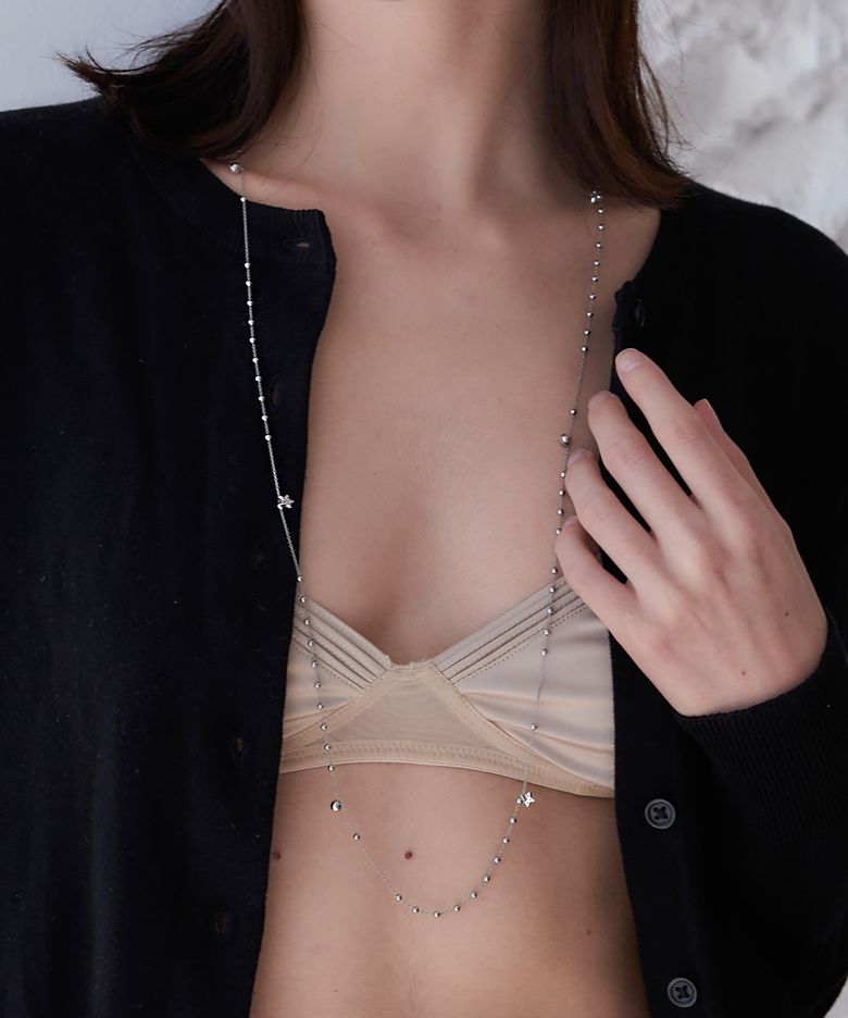 Mini star and dot chain necklace
