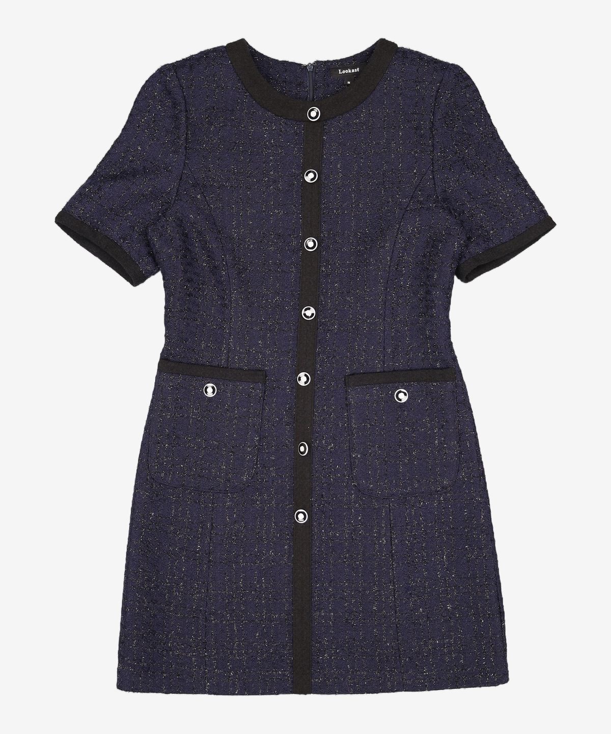 룩캐스트(LOOKAST) 네이비 에이미 트위드 드레스 / NAVY AMY TWEED DRESS M