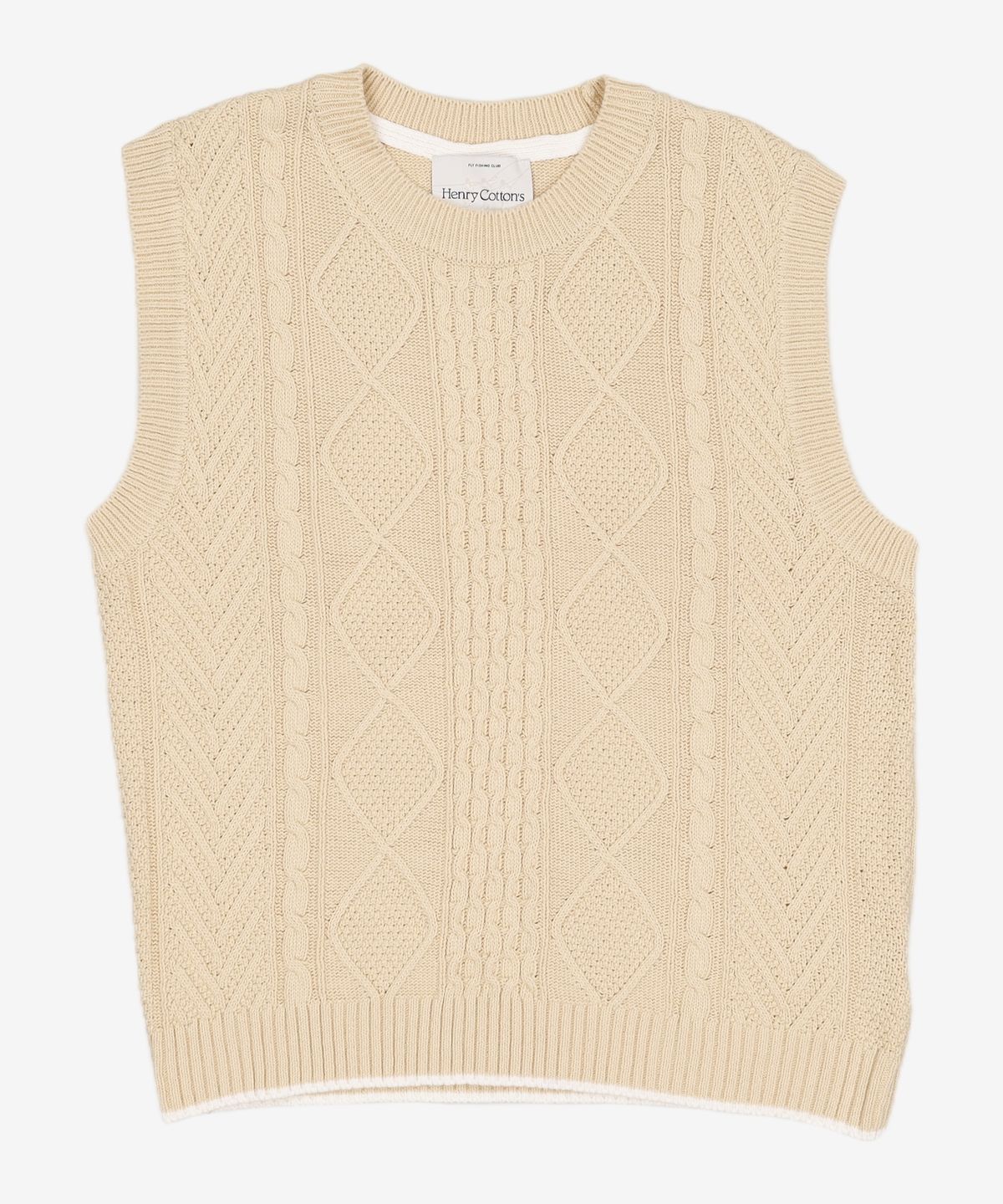 헨리코튼(HENRY COTTONS) [Fly Fishing Club] Fishermen Cable Knit Vest_AZWAM23200BEX 105