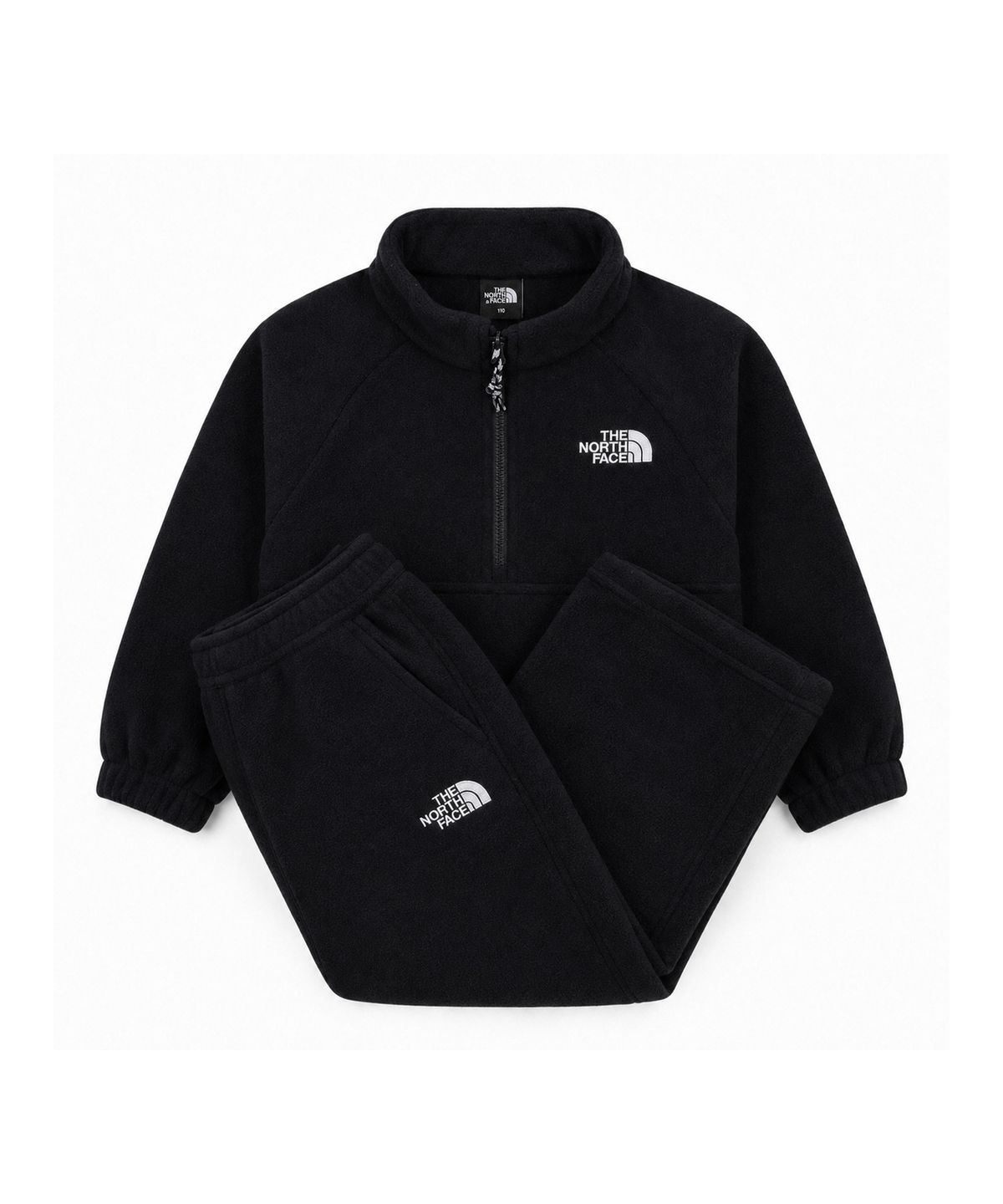 노스페이스 키즈(THE NORTH FACE KIDS) 키즈 캠프아웃 플리스 크루 세트 NT7TS56S_BLK