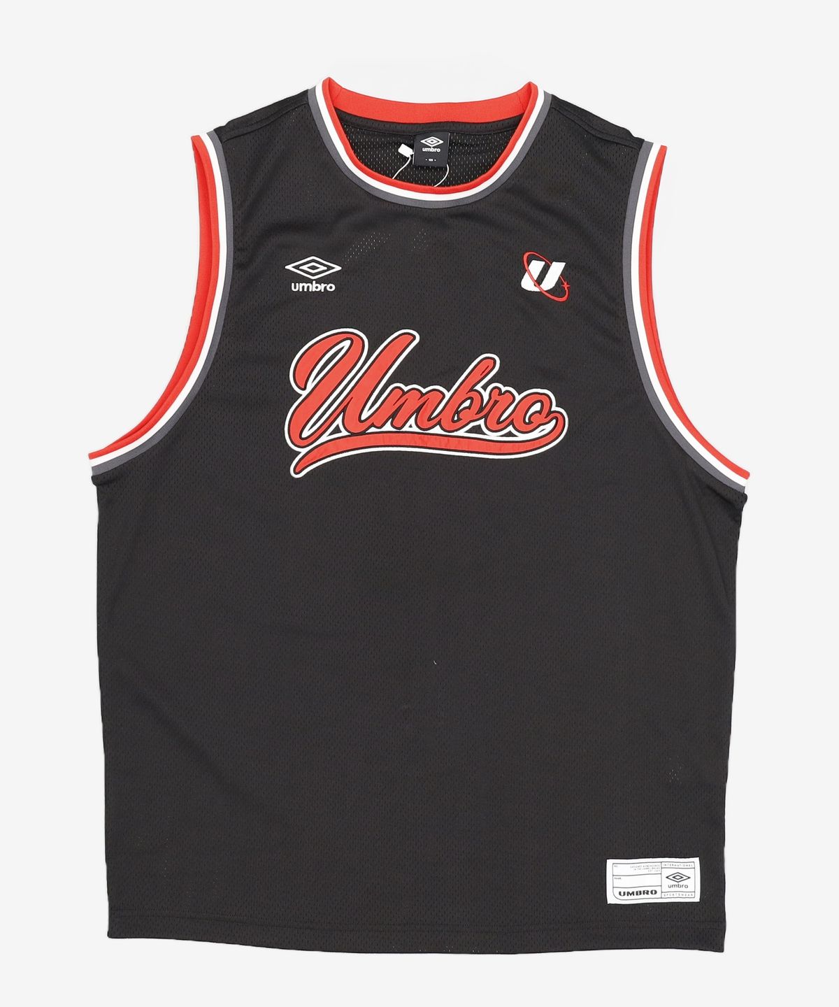 엄브로(UMBRO) 메쉬 아플리케 슬리브리스 티셔츠 블랙(UP321CSL76) 100