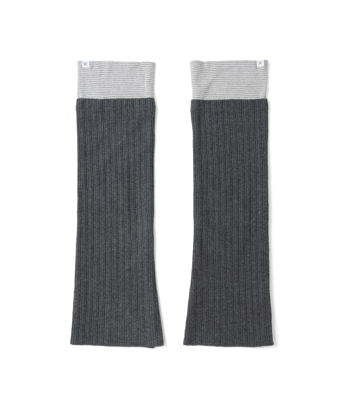 더콜디스트모먼트(THECOLDESTMOMENT) TCM stripe layered leg warmer (charcoal)