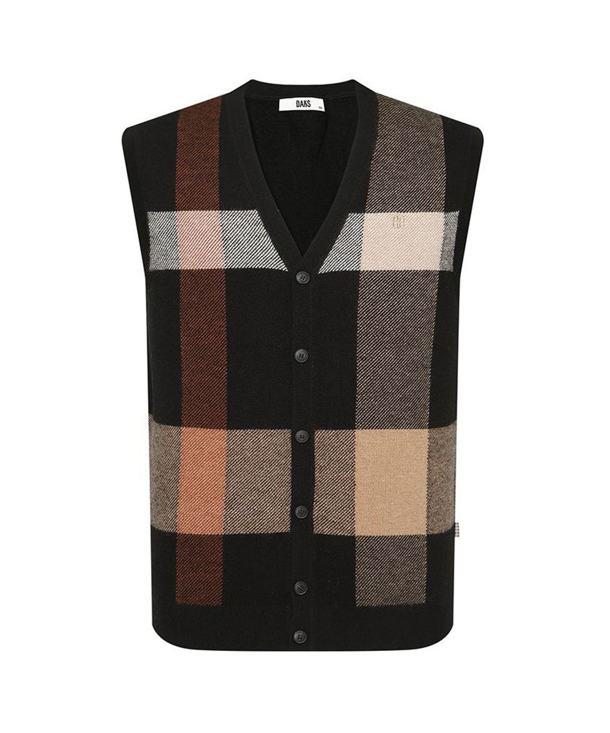 닥스셔츠(DAKS SHIRTS) 울100 체크 오픈베스트 레귤러핏 블랙_DMW1SWVE102K1