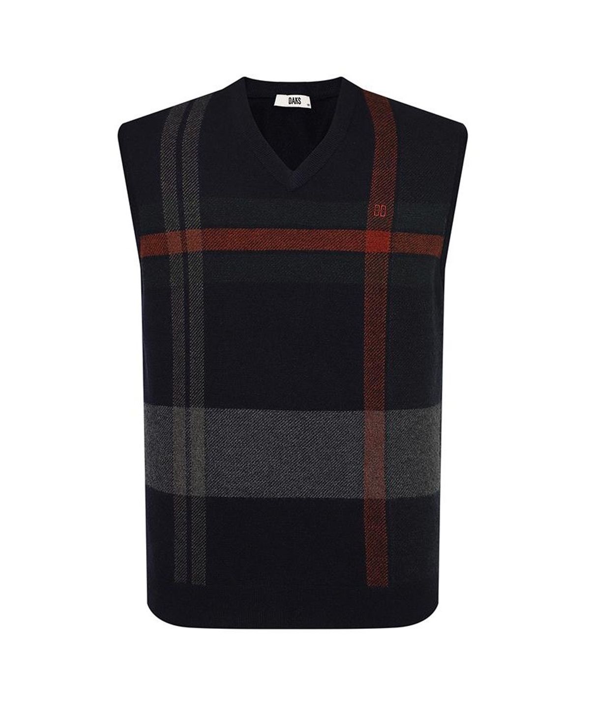 닥스셔츠(DAKS SHIRTS) 울100 체크 베스트 레귤러핏 네이비_DMW1SWVE103N1