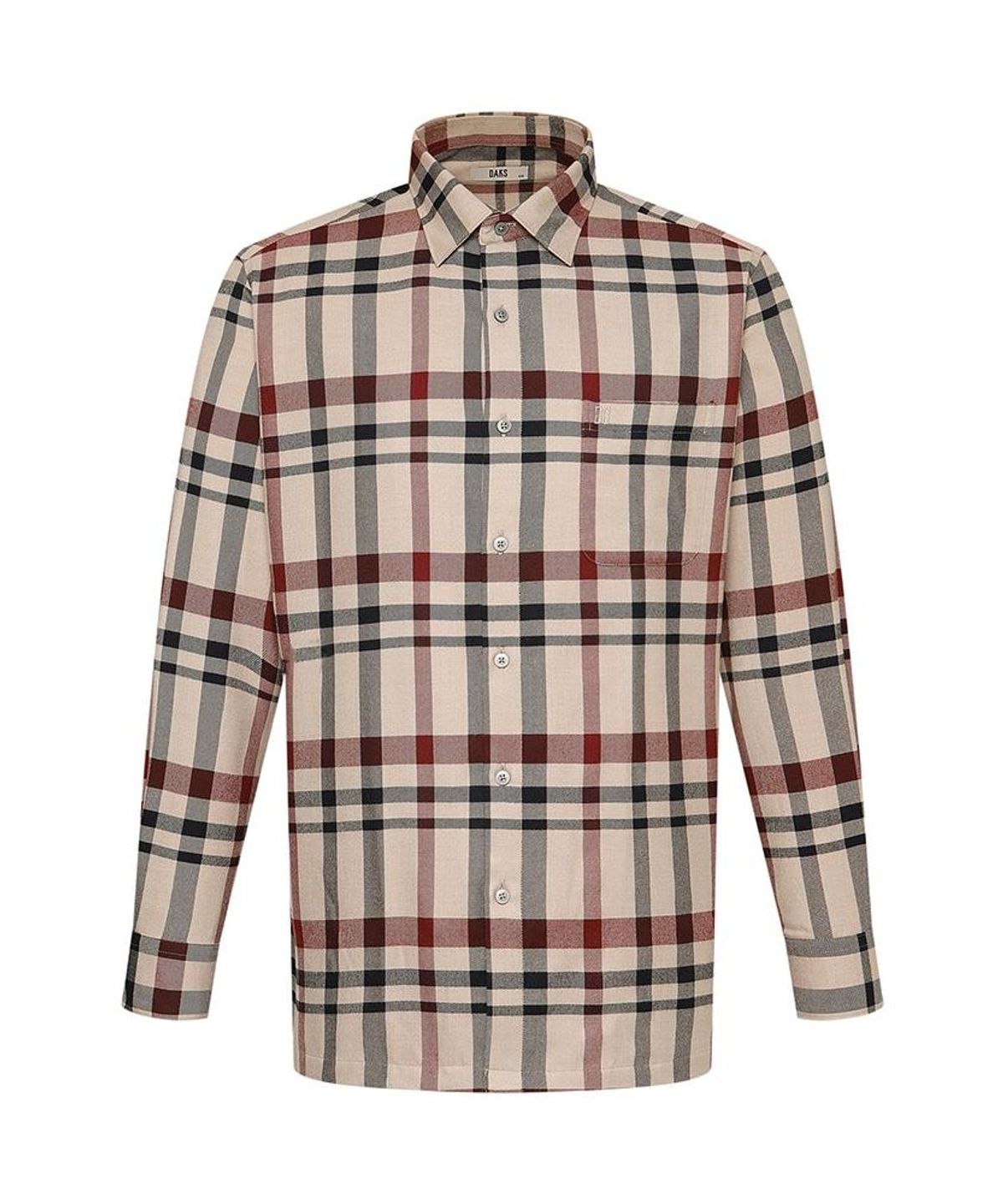 닥스셔츠(DAKS SHIRTS) 이지케어 폴리혼방 체크셔츠 레귤러핏 베이지_DLW2SHCL430I1