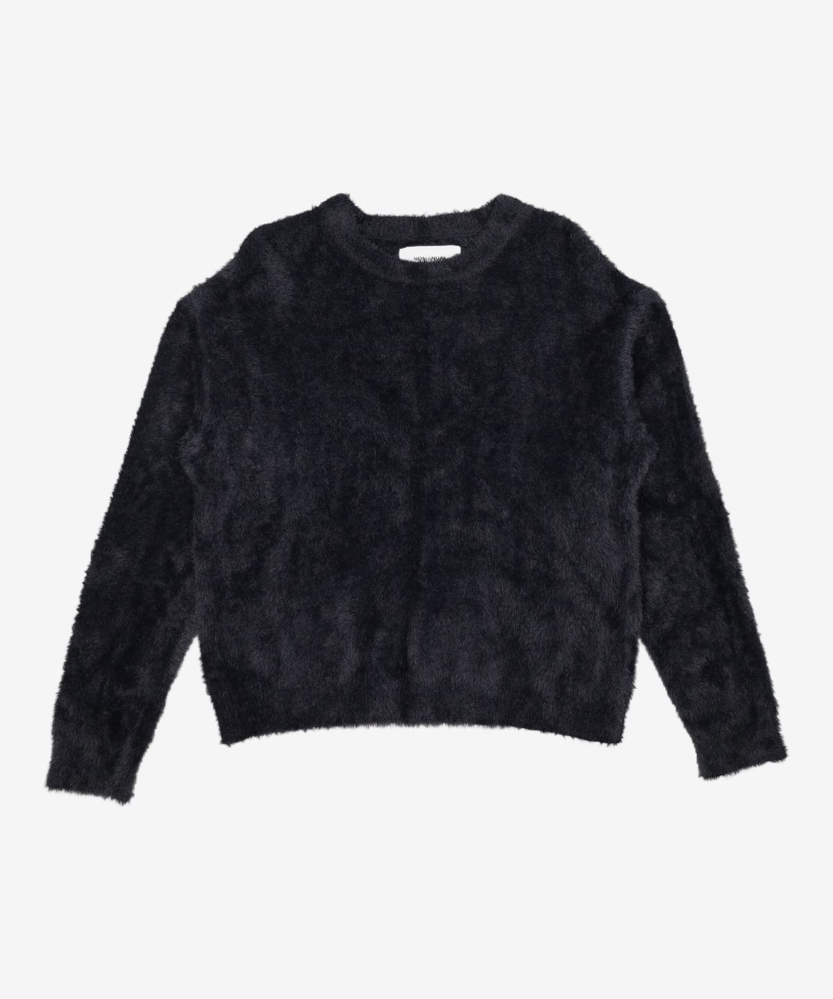 노매뉴얼(NOMANUAL) CROPPED HAIRY KNIT - BLACK M